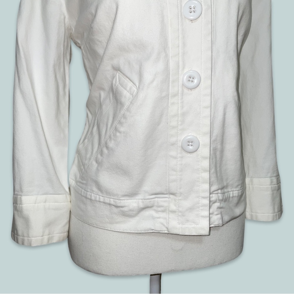 Talbots Lightweight Button Down White Jacket - image 5